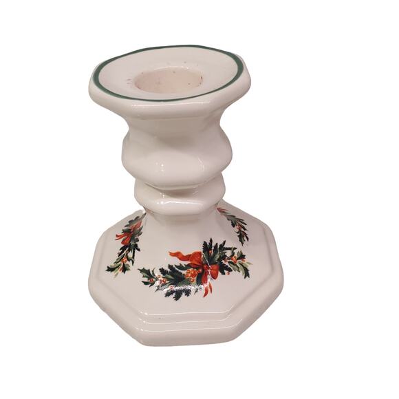 Vintage Pfaltzgraff Christmas Heritage Vintage Avon Winter Rose Santa Candle - Picture 2 of 16